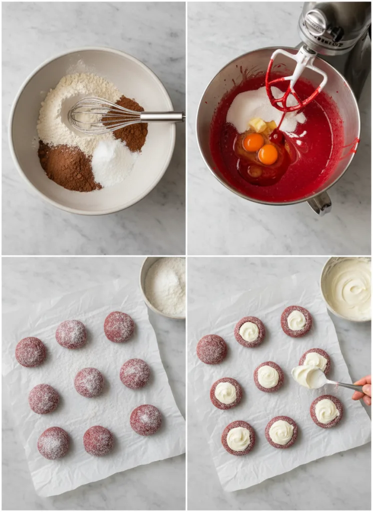 Easy Red Velvet Cream Cheese Thumbprint Cookies