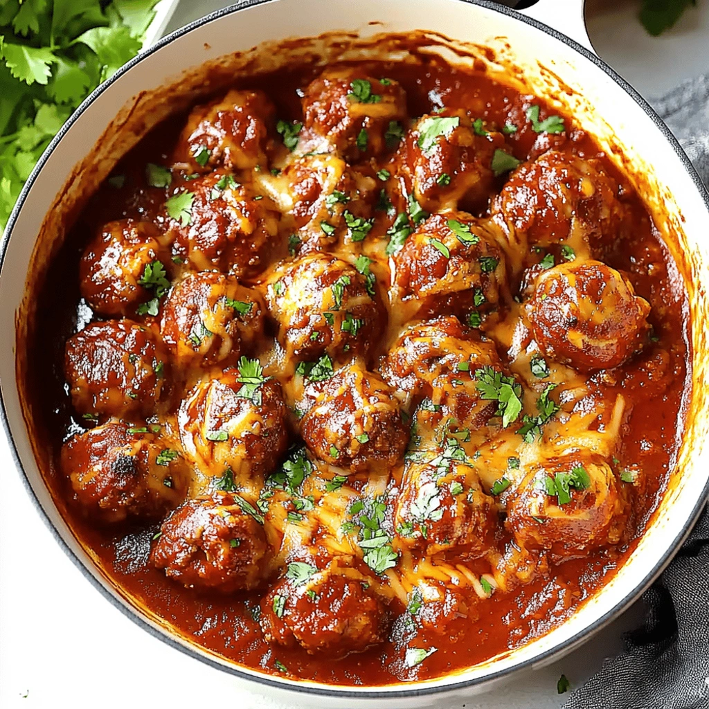 Baked Enchilada Meatballs