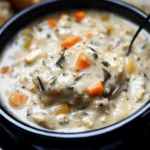 Crockpot Creamy Chicken Wild Rice Soup