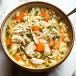 Crockpot Lemon Chicken Orzo Soup