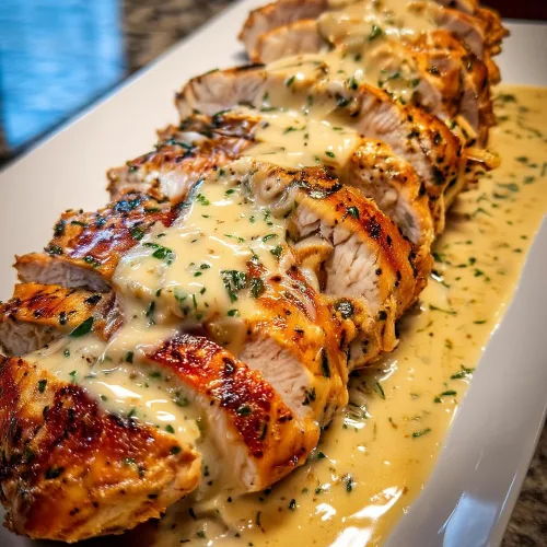 Baked Caesar Chicken With Creamy Parmesan Sauce