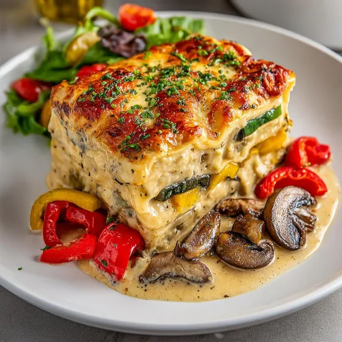 Layered Mediterranean Vegetable Lasagna with Creamy Ricotta