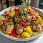 Slow Cooker Garlic Butter Chicken and Veggies