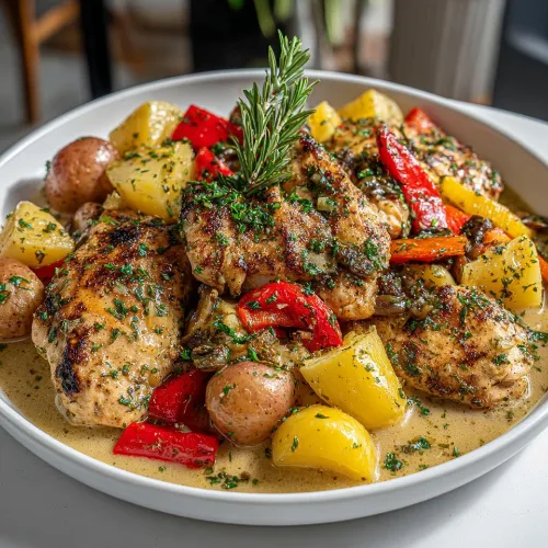 Slow Cooker Garlic Butter Chicken and Veggies