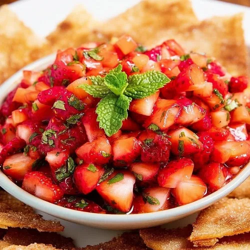 Strawberry Salsa With Cinnamon Chips