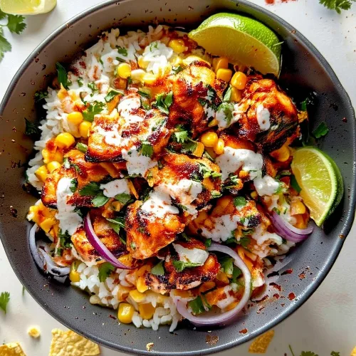 Street Corn Chicken Rice Bowl